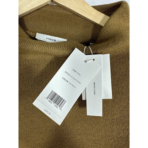 Vince Wool Cashmere Turtle / Mock Neck Sweater Brown / Tan Color XXXL NWT $395 - Picture 6 of 14